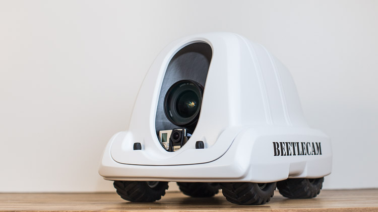 Custom white BeetleCam for use in the Arctic